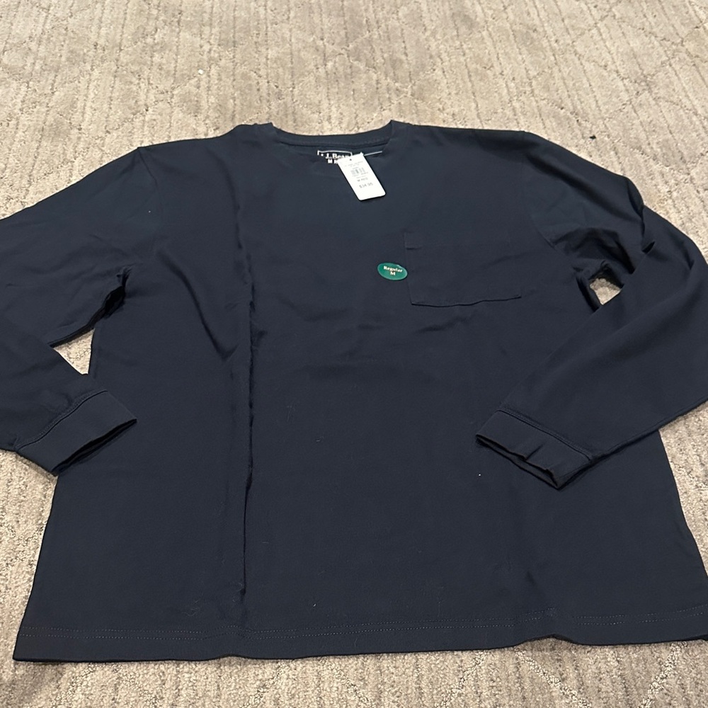 L.L. Bean Dark Blue Crew Neck Tee Longsleeved